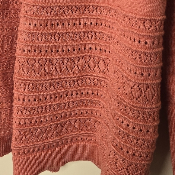 Lety & Me Open Front Coral Pink Cardigan Size Small - Picture 7 of 9